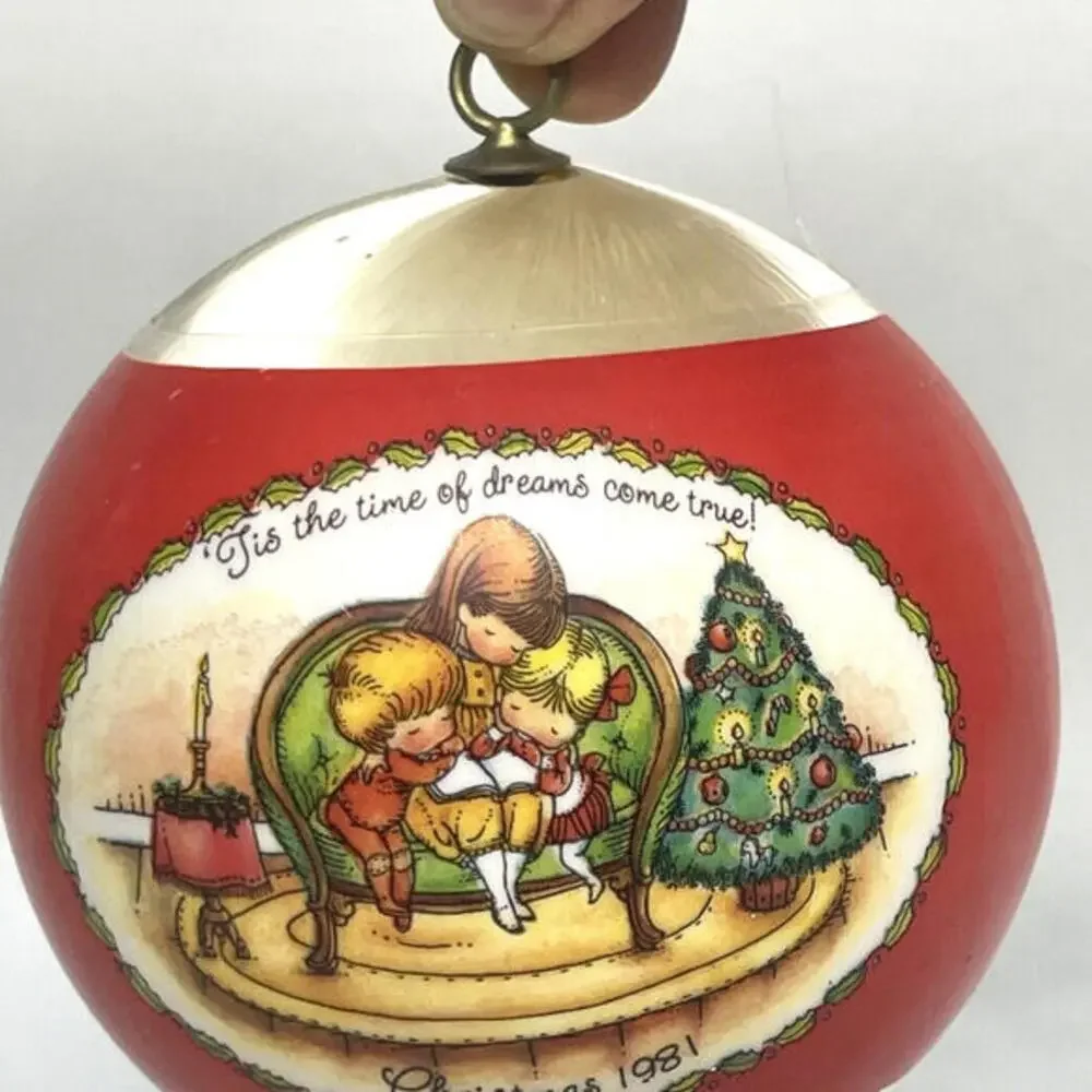 Vintage 1981 Joan Walsh Anglund Hallmark Keepsake Satin Christmas Ornament
